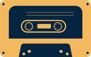 Retro Audio Record Tape. Vintage Music Cassette in Flat Style. Isolated Illustration. vector