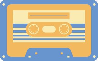 Retro Audio Record Tape. Vintage Music Cassette in Flat Style. Isolated Illustration. vector