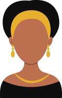 African Woman Avatar with Portrait Style. Illustration on White Background. vector