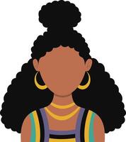 africano mujer avatar con retrato estilo. ilustración en blanco antecedentes. vector