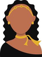 africano mujer avatar con retrato estilo. ilustración en blanco antecedentes. vector