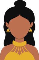 African Woman Avatar with Portrait Style. Illustration on White Background. vector