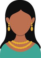 African Woman Avatar with Portrait Style. Illustration on White Background. vector