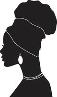 Black Women's History Month. Side View Silhouette of Women's Head. Flat Style Illustration vector