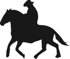 Cowboy Silhouette with Horse and Rope. Illustration Design. vector