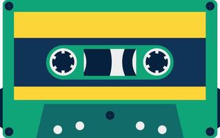 Retro Cassette Tape in Classic Design and Shape. Vintage Audio Tape. Isolated Icon vector