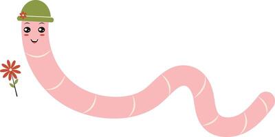 Illustration of Earthworm Cartoon Character. vector