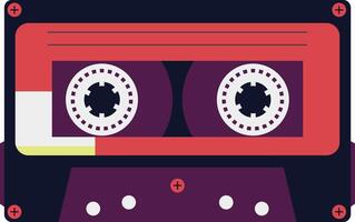 Retro Cassette Tape in Classic Design and Shape. Vintage Audio Tape. Isolated Icon vector