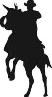 Cowboy Silhouette with Horse and Rope. Illustration Design. vector