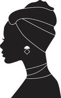 Black Women's History Month. Side View Silhouette of Women's Head. Flat Style Illustration vector