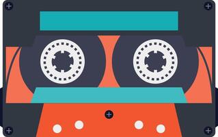 Retro Cassette Tape in Classic Design and Shape. Vintage Audio Tape. Isolated Icon vector