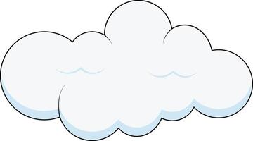 dibujos animados mullido blanco nubes en blanco antecedentes. ilustración diseño. vector