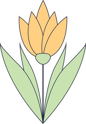 Hand Drawn Floral Botanical Branch. with Flat Design. Isolated Illustration.