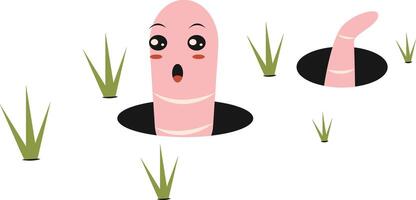 Illustration of Earthworm Cartoon Character. vector