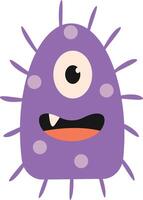 Cute Bacteria and Virus Character. Flat Cartoon Illustration on White Background. vector