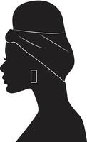 Black Women's History Month. Side View Silhouette of Women's Head. Flat Style Illustration vector