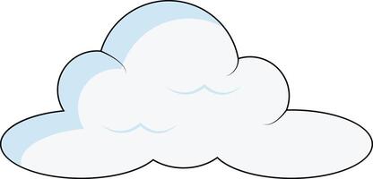 dibujos animados mullido blanco nubes en blanco antecedentes. ilustración diseño. vector