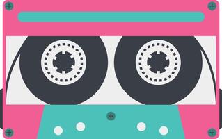 Retro Cassette Tape in Classic Design and Shape. Vintage Audio Tape. Isolated Icon vector