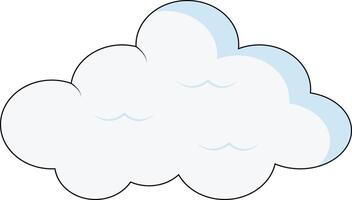 Cartoon Fluffy White Clouds on White Background. Illustration Design. vector