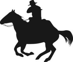 Cowboy Silhouette with Horse and Rope. Illustration Design. vector