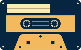 Retro Audio Record Tape. Vintage Music Cassette in Flat Style. Isolated Illustration. vector