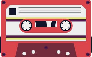 Retro Cassette Tape in Classic Design and Shape. Vintage Audio Tape. Isolated Icon vector