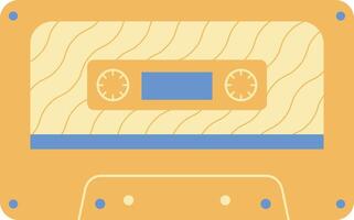 retro audio grabar cinta. Clásico música casete en plano estilo. aislado ilustración. vector