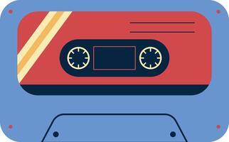 Retro Audio Record Tape. Vintage Music Cassette in Flat Style. Isolated Illustration. vector