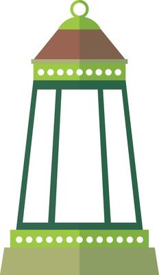 Ramadhan Kareem Lanterns Icon. Flat Cartoon Illustration.