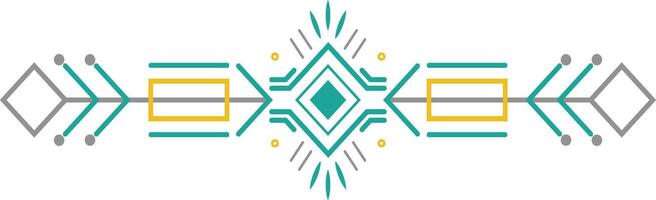 African Native Aztec Tattoo Dividers Element. Tribal Triangle Decoration Pattern on White Background. vector