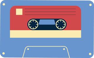 Retro Audio Record Tape. Vintage Music Cassette in Flat Style. Isolated Illustration. vector