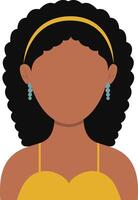 African Woman Avatar with Portrait Style. Illustration on White Background. vector