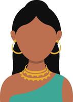 African Woman Avatar with Portrait Style. Illustration on White Background. vector