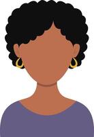 African Woman Avatar with Portrait Style. Illustration on White Background. vector