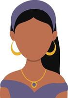 African Woman Avatar with Portrait Style. Illustration on White Background. vector