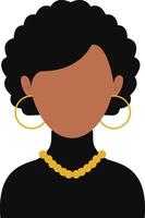 African Woman Avatar with Portrait Style. Illustration on White Background. vector