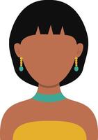 African Woman Avatar with Portrait Style. Illustration on White Background. vector