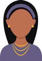 African Woman Avatar with Portrait Style. Illustration on White Background. vector