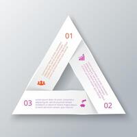 circulo triángulo infografía. negocio concepto con Tres opciones, partes, pasos o procesos. vector