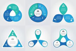 circle infographic set. Business concept with three options, parts, steps or processes. vector