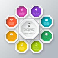 octagon elements for infographic. vector