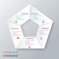 circle pentagon infographic. Business concept with three options, parts, steps or processes. vector