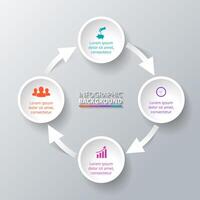 circle arrowsinfographic. Business concept with four options, parts, steps or processes. vector