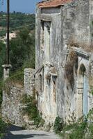 walking in the old city Lappa or Argiroupolis, crete, greece photo