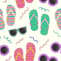 Slipper summer beach seamless pattern pattern vector