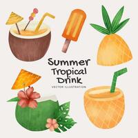 Hand drawn summer elements vector