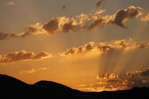 sunrise above the mountains, spain photo