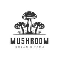 Unique Mushroom Logo Design Illustration. Suitable for Mushroom Farm Logo. vector