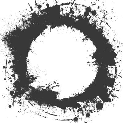 Silhouette dirty texture border black color only