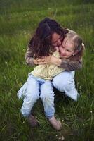 mother plays catch up with her daughters photo